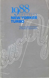 1988 Chrysler New Yorker Turbo Owner's Manual