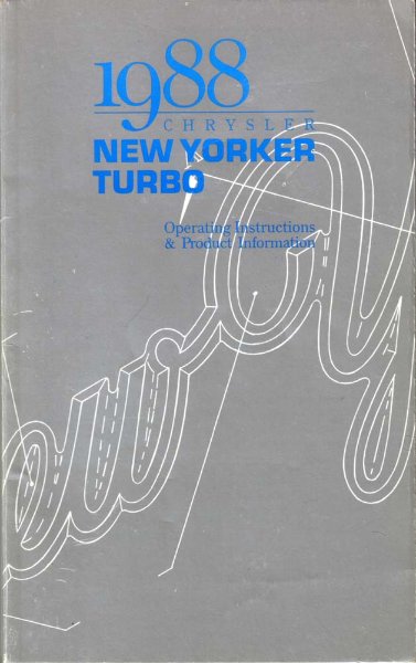 1988 Chrysler New Yorker Turbo Owner's Manual