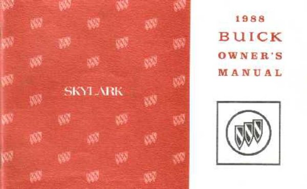 1988 Buick Skylark Owner's Manual