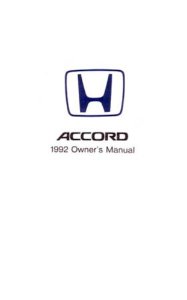 1992 Honda Accord Owner's Manual