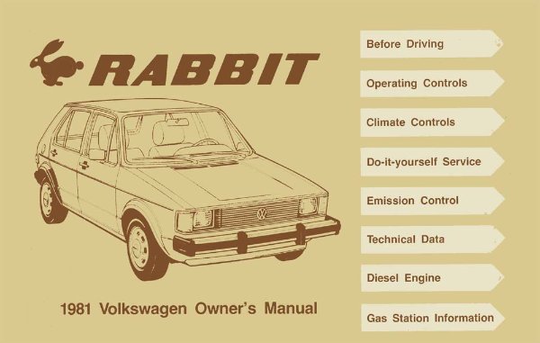 1981 Volkswagen Rabbit Owner's Manual