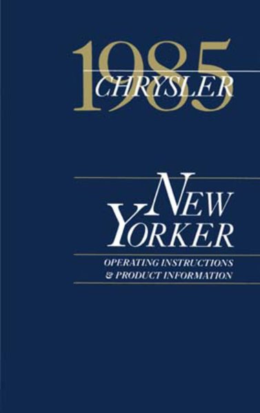 1985 Chrysler New Yorker Owner's Manual