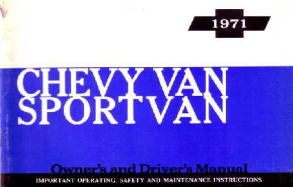 1971 Chevrolet Full Size Van Owner's Manual
