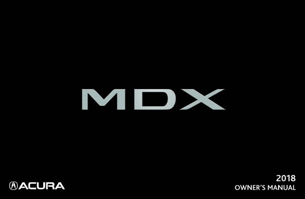 2018 Acura MDX Owner's Manual