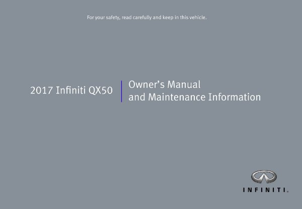 2017 Infiniti QX50 Owner's Manual