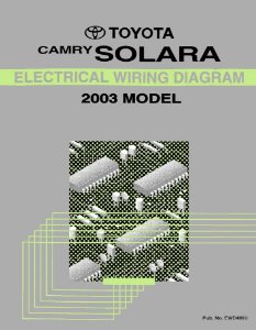 2003 Toyota Camry Solara Wiring Diagrams Manual