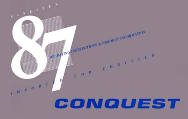 1987 Chrysler Conquest Owner's Manual