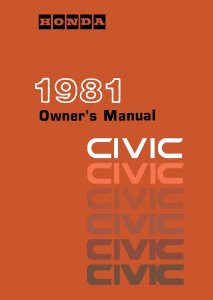 1981 Honda Civic Owner's Manual