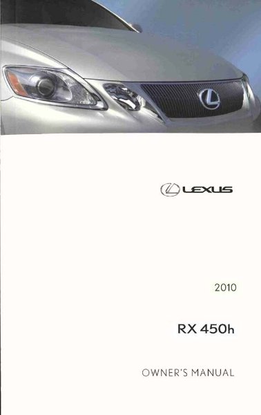 2010 Lexus RX 450H Owner's Manual