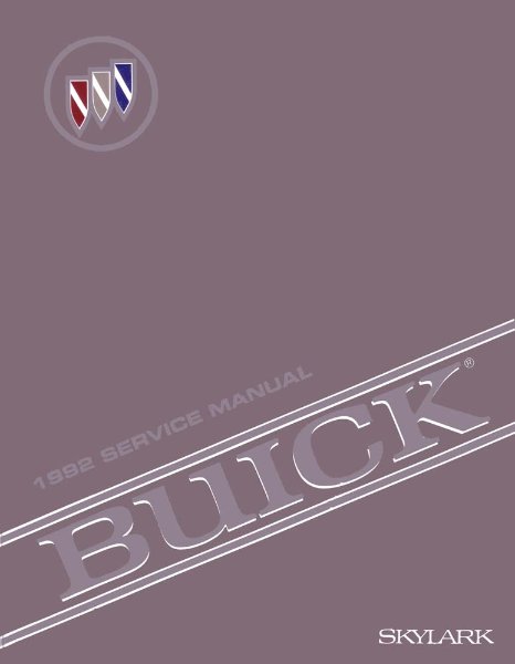1992 Buick Skylark Factory Shop Service Manual