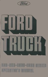 1975 Ford 800-900-8000-9000 Series Owner's Manual