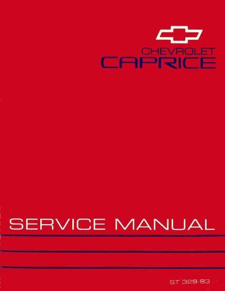 1993 Chevrolet Caprice, Caprice Classic Factory Shop Service Manual