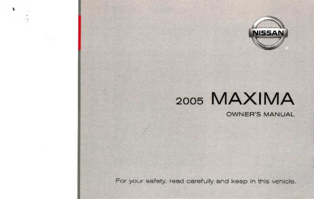 2005 Nissan Maxima Owners Manual User Guide