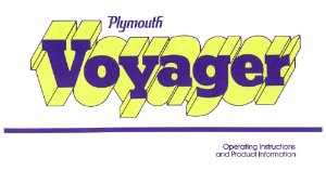 1977 Plymouth Voyager Owner's Manual