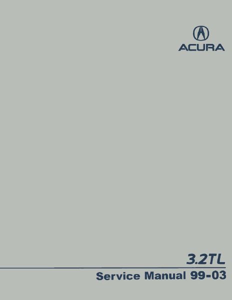 1999–2003 Acura 3.2L TL Factory Shop Service Manual
