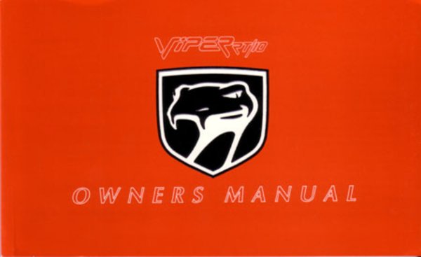 1992 Dodge Viper Owner's Manual