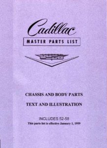 1952–1958 Cadillac All Models Parts Book