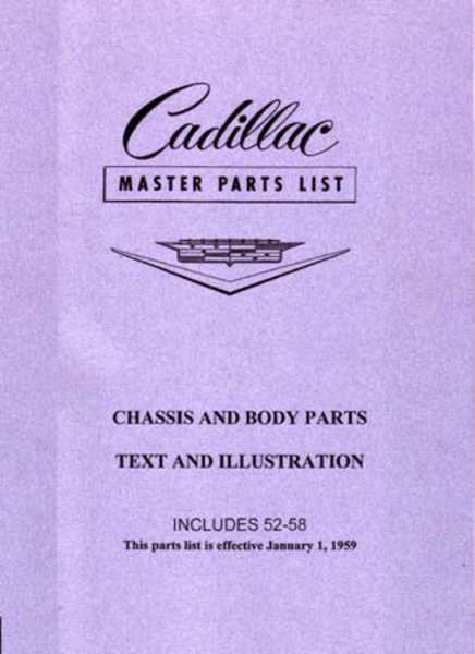 1952–1958 Cadillac All Models Parts Book