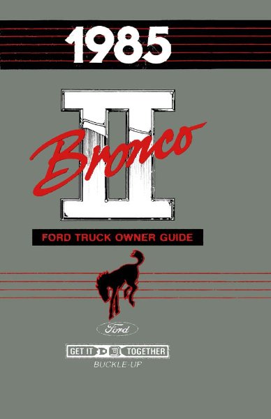 1985 Ford Bronco II Owner's Manual