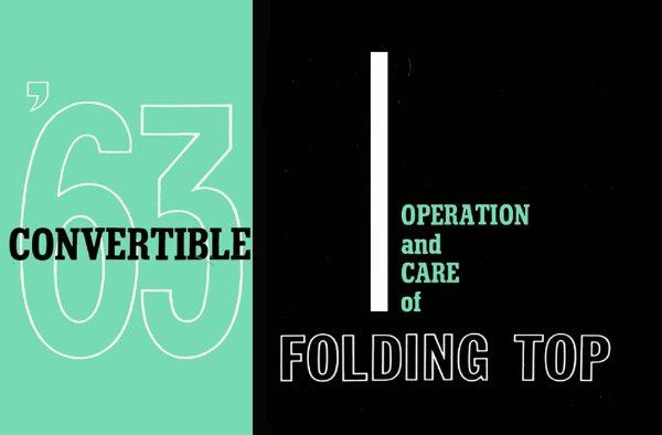 1963 Fisher Convertible Top Owner's Manual