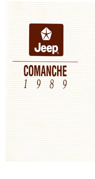 1989 Jeep Comanche Owner's Manual