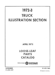 1972–1973 Dodge Truck DW 150-350 Parts Book