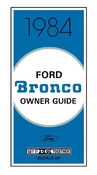 1984 Ford Bronco Owner's Manual