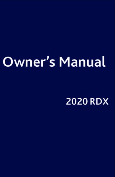 2020 Acura RDX Owner's Manual