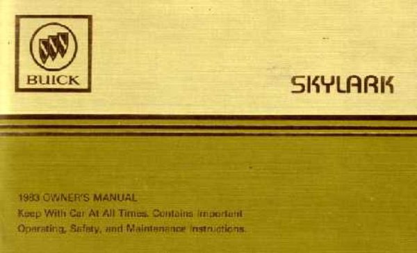 1983 Buick Skylark Owner's Manual