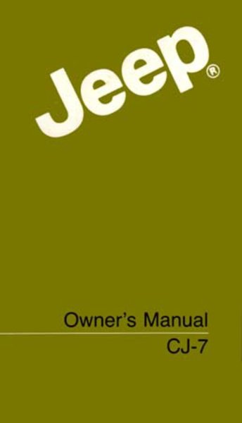 1986 Jeep Wrangler & CJ Owner's Manual