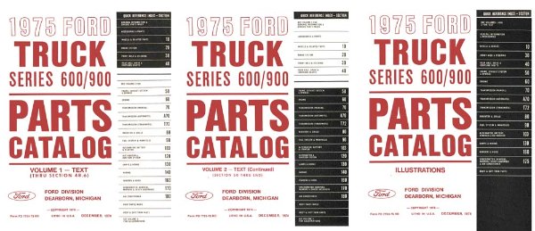 1975 Ford Truck 600-900 Series Parts Book