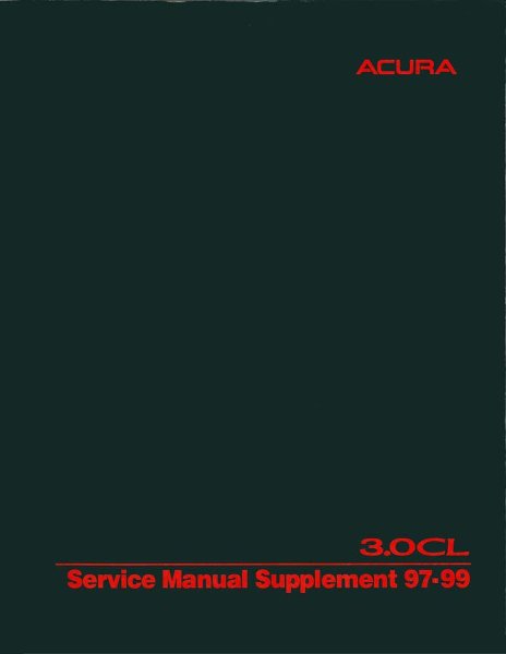 1997–1999 Acura 3.0CL Factory Shop Service Manual
