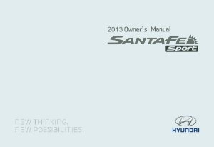 2013 Hyundai Santa Fe Sport Owner's Manual