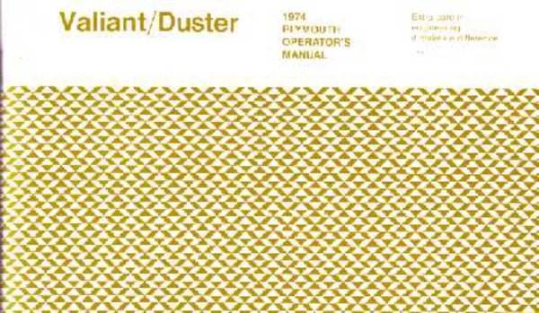 1974 Plymouth Duster, Valiant Owner's Manual