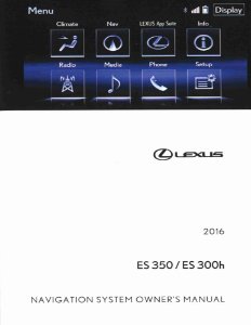 2016 Lexus ES 350, ES 300h Owner's Manual