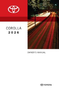 2026 Toyota Corolla Owner's Manual