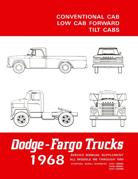 1968 Dodge Truck ALL MODELS - SUPP Factory Shop Service Manual