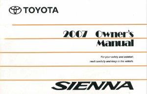 2007 Toyota Sienna Owner's Manual