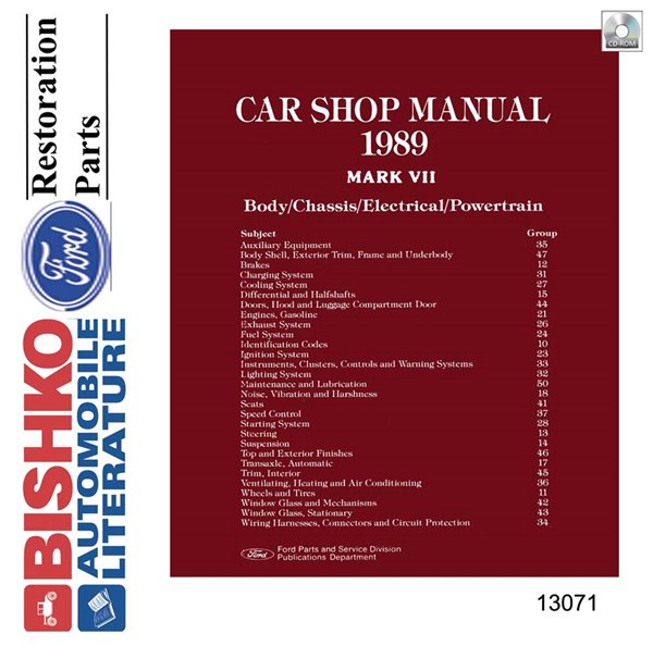 1989 Lincoln Mark VII Factory Shop Service Manual