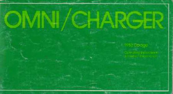 1983 Dodge Omni, Charger Owner's Manual