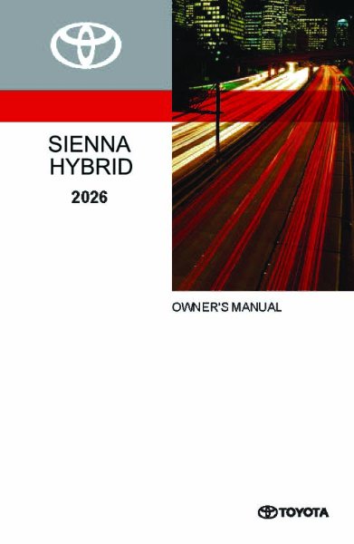 2026 Toyota Sienna HEV Owner's Manual