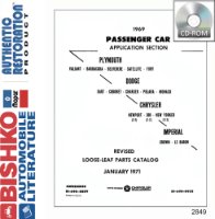 1969 Mopar Chrysler Dodge Desoto Plymouth Parts Numbers Book List PDF Interchange sample image