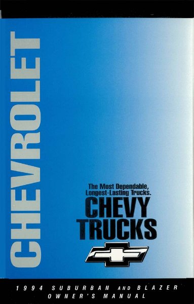 1994 Chevrolet Blazer, Suburban Owner's Manual