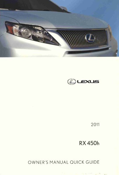 2011 Lexus RX 450h Owner's Manual