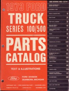 1973 Ford Truck 100-500 Series Parts Book