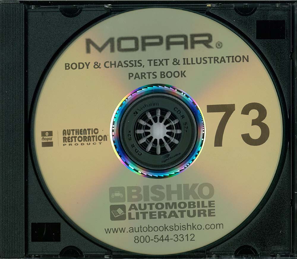 1973 MOPAR (CHRYSLER, PLYMOUTH, DODGE) Body & Chassis, Text & Illustration Parts Book