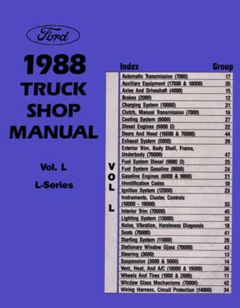 1988 Ford L-Series Truck Factory Shop Service Manual