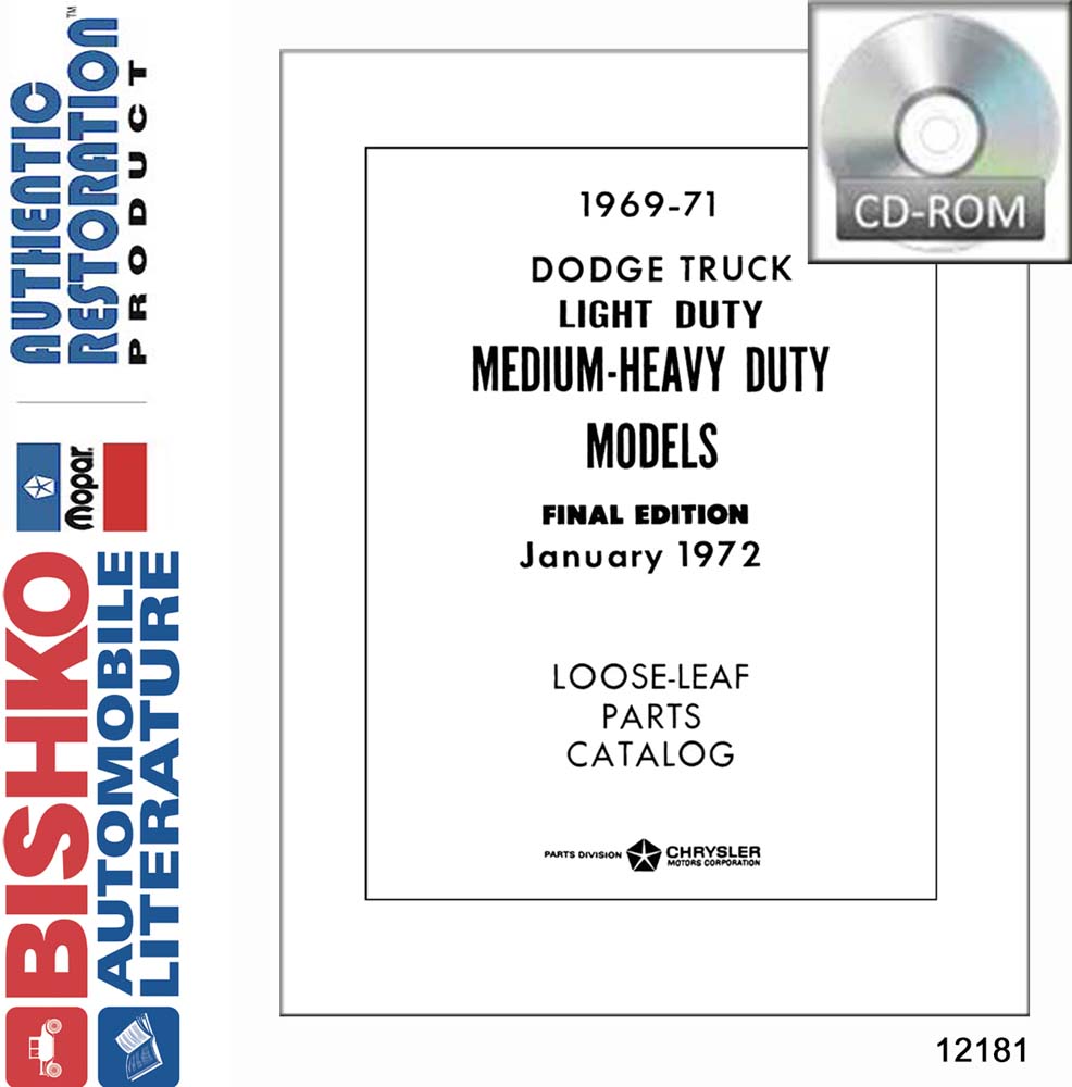 1969 1970 1971 Dodge Light Duty Truck Parts Numbers List Guide PDF Interchange