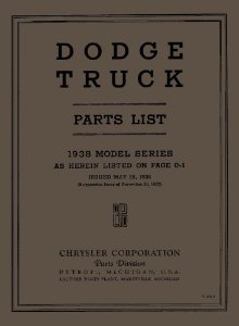 1938 Dodge Deluxe, Truck Parts Book