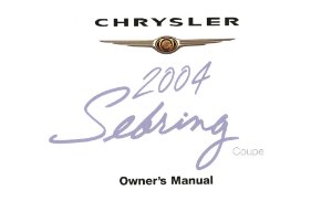 2004 Chrysler Sebring Coupe Owner's Manual